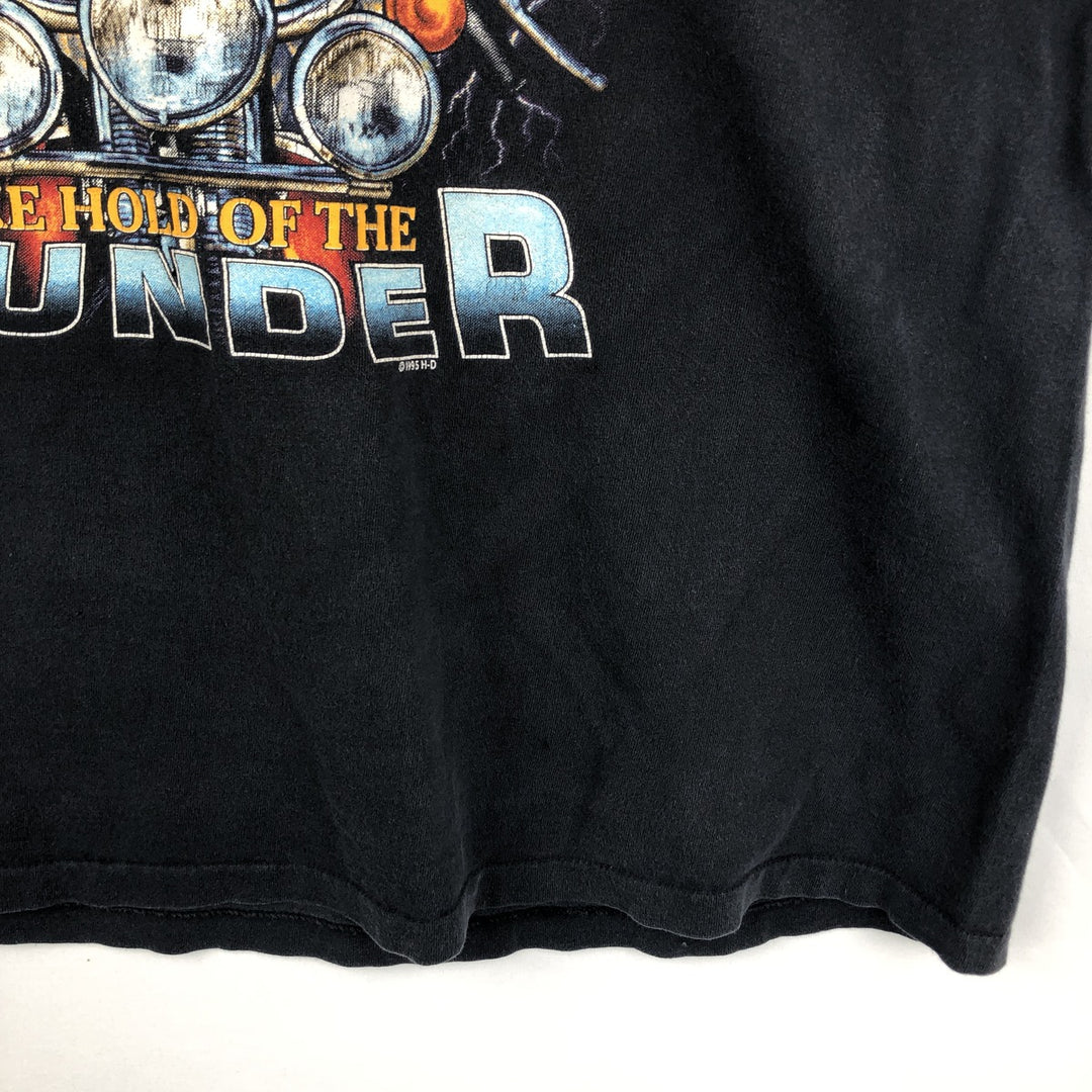 90'S Harley-Davidson Eagle Pattern Motorcycle Bike T-shirt Made in USA Men's XL cotton black type Vintage Second Hand