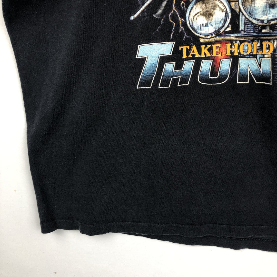 90'S Harley-Davidson Eagle Pattern Motorcycle Bike T-shirt Made in USA Men's XL cotton black type Vintage Second Hand