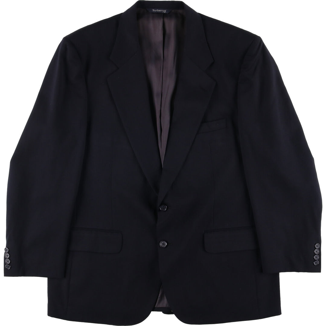 Burberry's wool tailored jacket, men's size L wool navy blue type Vintage Second Hand