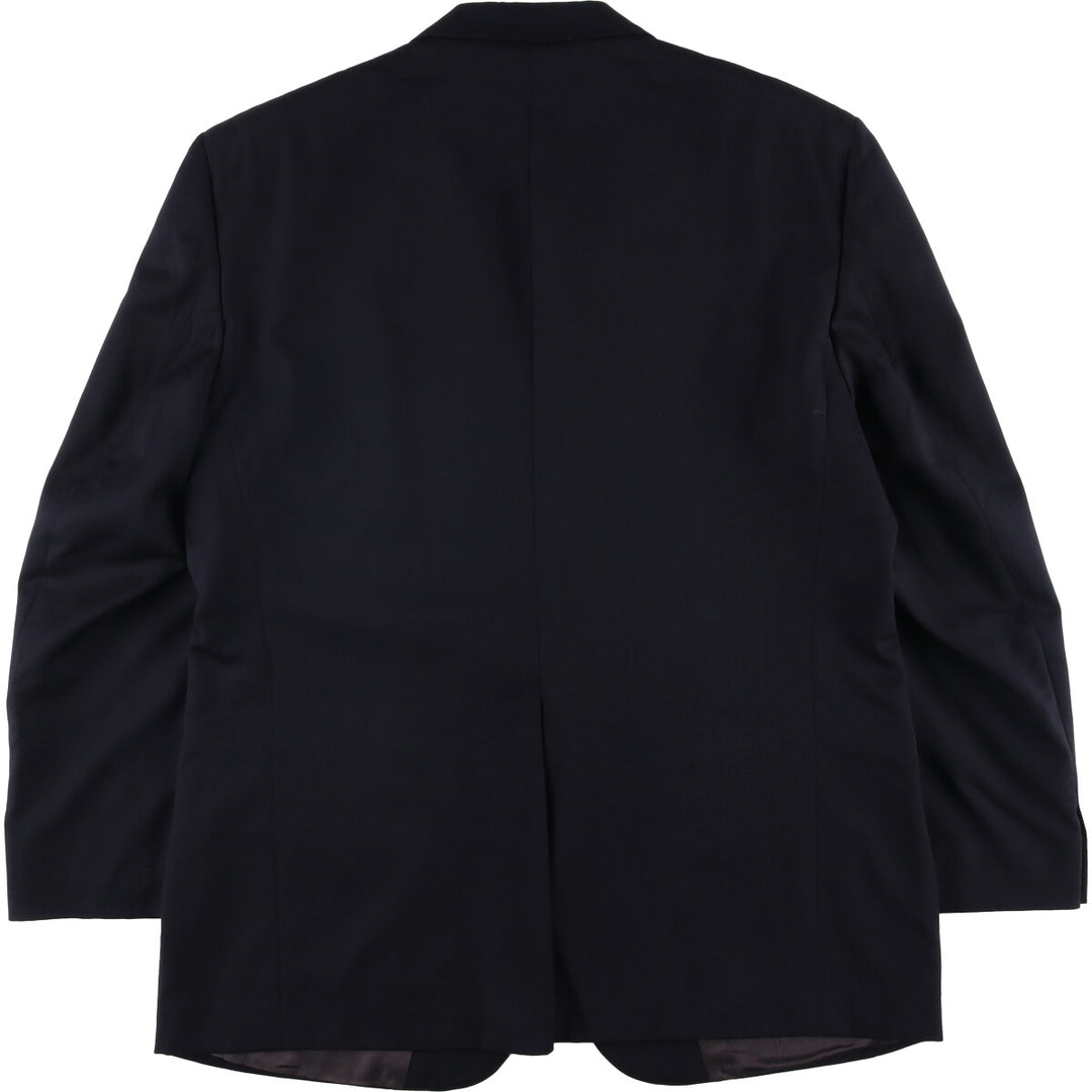 Burberry's wool tailored jacket, men's size L wool navy blue type Vintage Second Hand