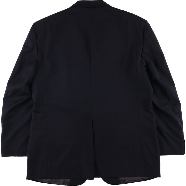 Burberry's wool tailored jacket, men's size L wool navy blue type Vintage Second Hand