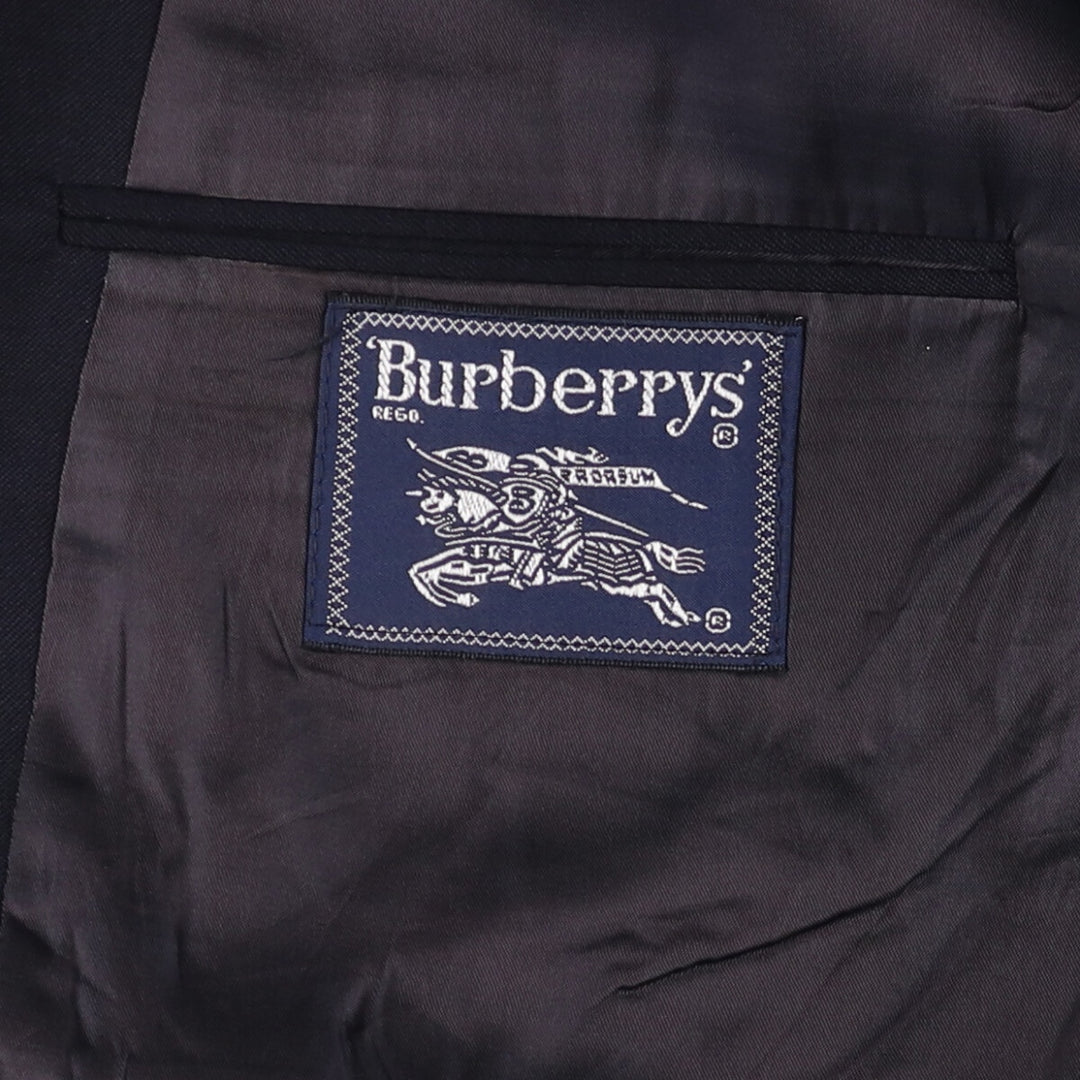 Burberry's wool tailored jacket, men's size L wool navy blue type Vintage Second Hand