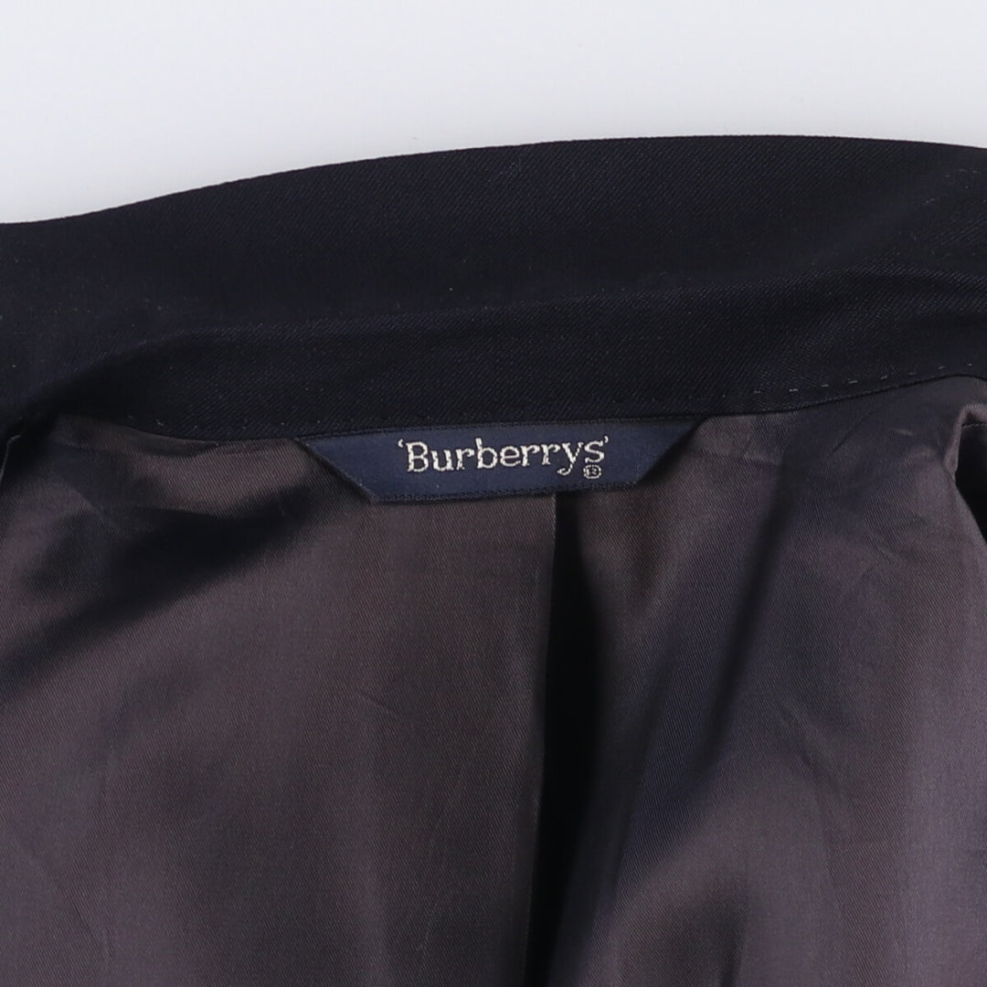 Burberry's wool tailored jacket, men's size L wool navy blue type Vintage Second Hand