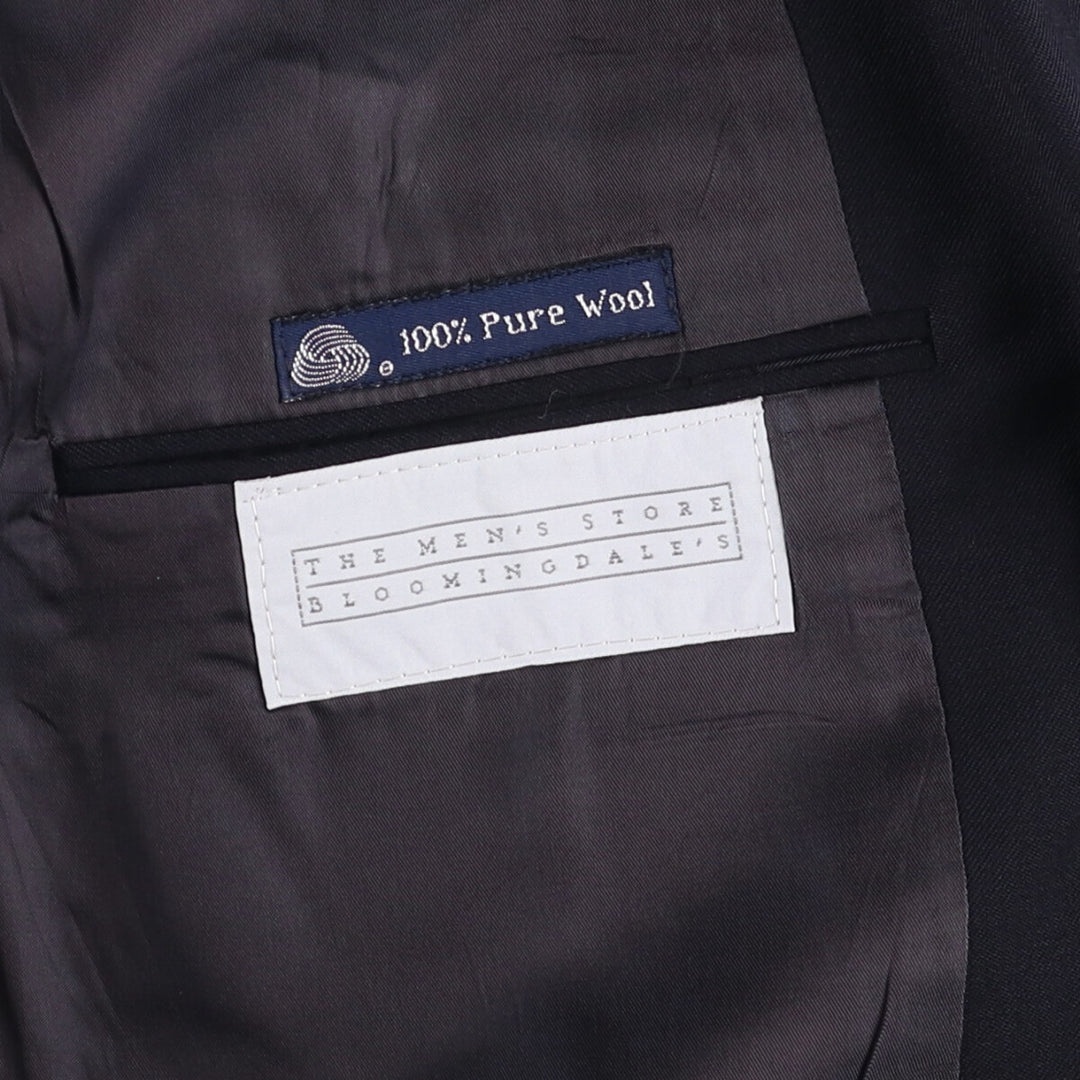 Burberry's wool tailored jacket, men's size L wool navy blue type Vintage Second Hand