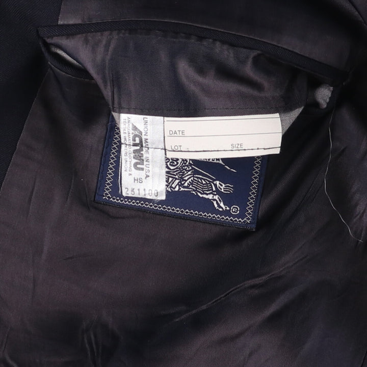 Burberry's wool tailored jacket, men's size L wool navy blue type Vintage Second Hand
