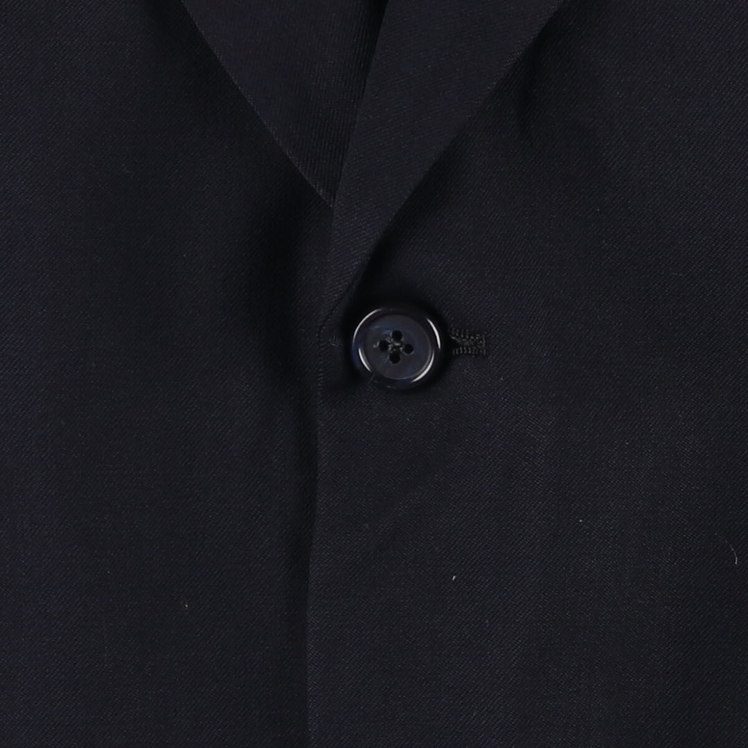 Burberry's wool tailored jacket, men's size L wool navy blue type Vintage Second Hand