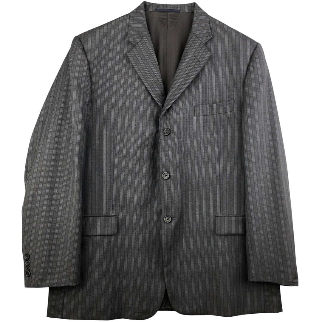 Burberry's BURBERRY LONDON Striped Wool Tailored Jacket, Made in USA, Men's Size XL wool gray type Vintage Second Hand