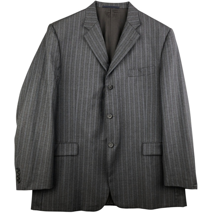 Burberry's BURBERRY LONDON Striped Wool Tailored Jacket, Made in USA, Men's Size XL wool gray type Vintage Second Hand