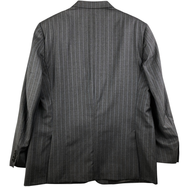 Burberry's BURBERRY LONDON Striped Wool Tailored Jacket, Made in USA, Men's Size XL wool gray type Vintage Second Hand