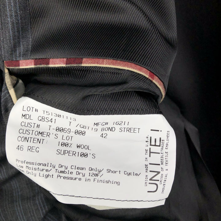 Burberry's BURBERRY LONDON Striped Wool Tailored Jacket, Made in USA, Men's Size XL wool gray type Vintage Second Hand