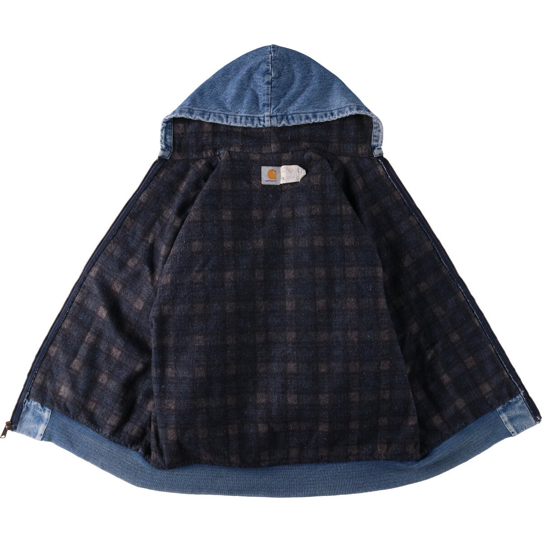 Vintage 80s-90'S Carhartt Active Jacket, Denim Parka, Made in USA, Men's Size L cotton blue type Vintage Second Hand