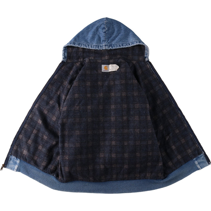 Vintage 80s-90'S Carhartt Active Jacket, Denim Parka, Made in USA, Men's Size L cotton blue type Vintage Second Hand