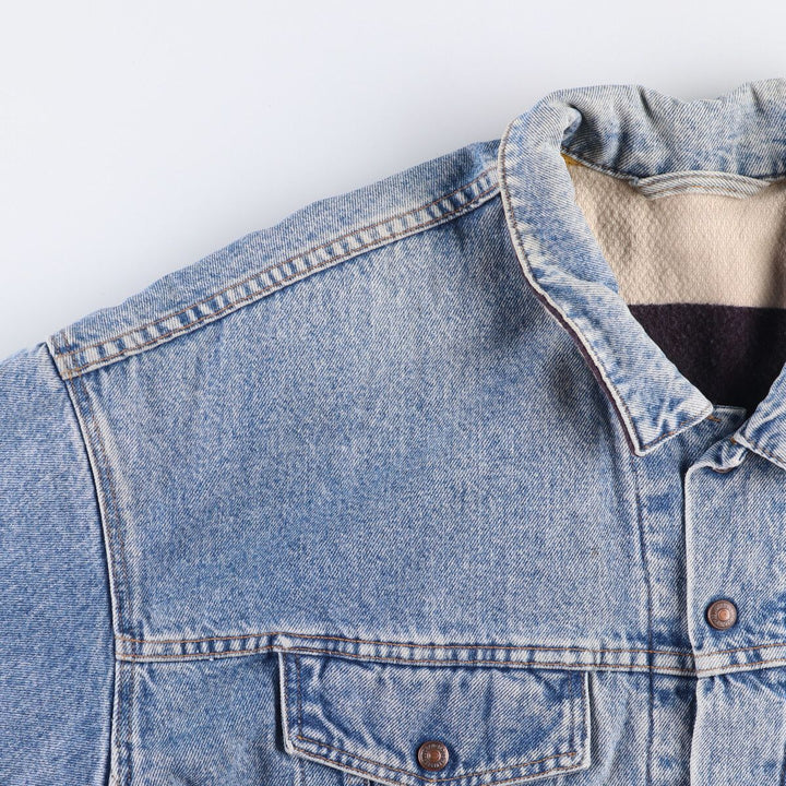 90'S Levi's 70617-0291 Striped Reversible Denim Jacket, Made in USA, Men's XXL, Vintage cotton Blue type light blue Vintage Second Hand