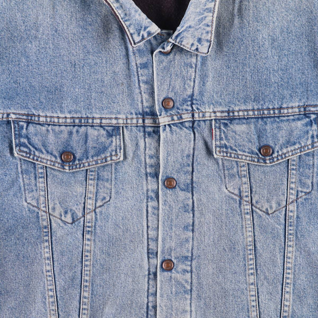 90'S Levi's 70617-0291 Striped Reversible Denim Jacket, Made in USA, Men's XXL, Vintage cotton Blue type light blue Vintage Second Hand