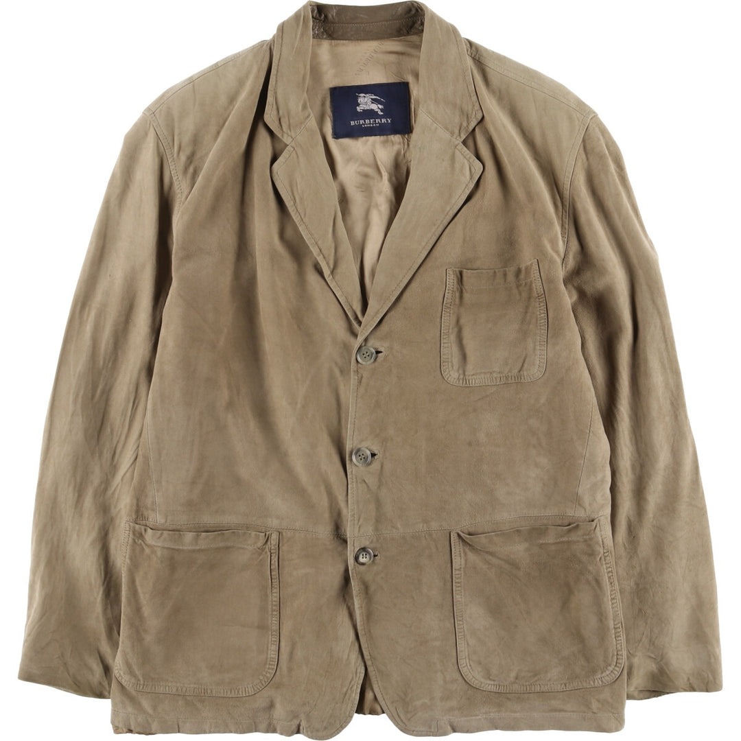 Burberry's BURBERRY LONDON suede leather jacket, tailored jacket, men's size L genuine leather Beige type Vintage Second Hand