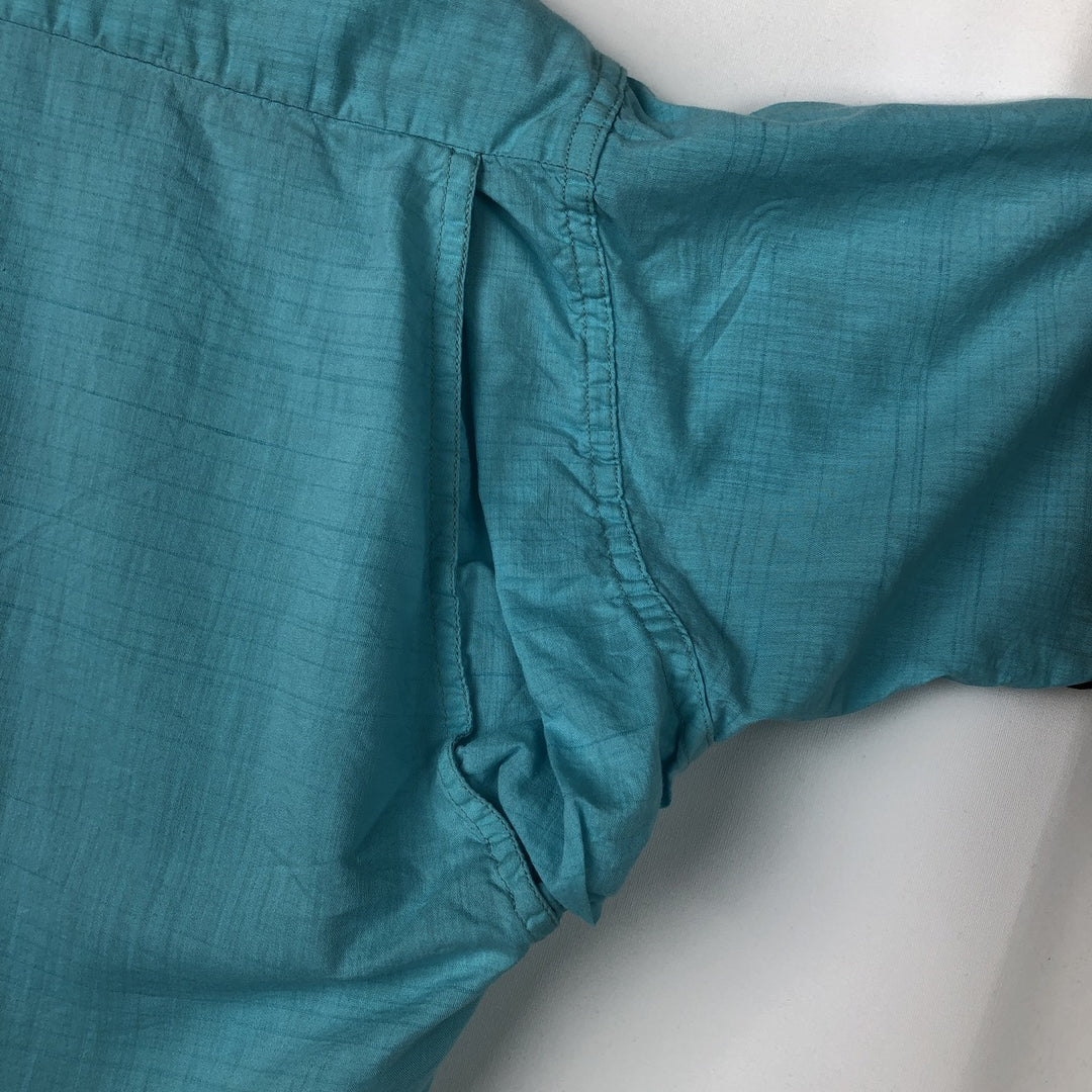 1960'S Mark Twain SPORTSMAN DON CARTER Open Collar Rayon Bowling Shirt, Boxy Shirt, Men's Size S (approx.) cotton turquoise blue Vintage Second Hand