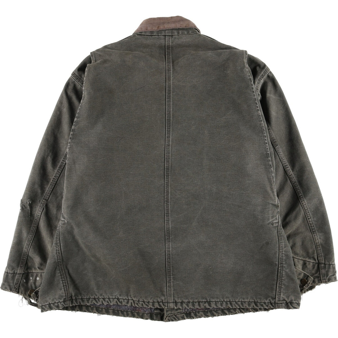 00'S Carhartt Michigan Chore Coat Duck Coverall Made in USA Men's XXL cotton Khaki type Vintage Second Hand