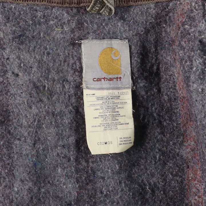 00'S Carhartt Michigan Chore Coat Duck Coverall Made in USA Men's XXL cotton Khaki type Vintage Second Hand