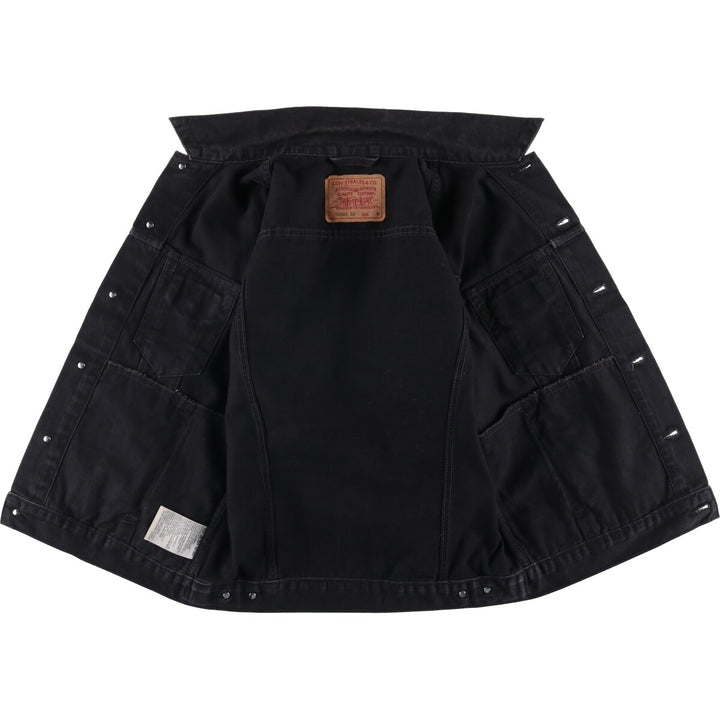 90'S Levi's 70503-0285 Euro Model Black Denim Jacket, Men's Size Medium, Vintage cotton black type Vintage Second Hand
