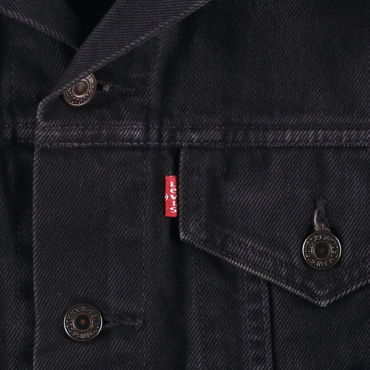 90'S Levi's 70503-0285 Euro Model Black Denim Jacket, Men's Size Medium, Vintage cotton black type Vintage Second Hand