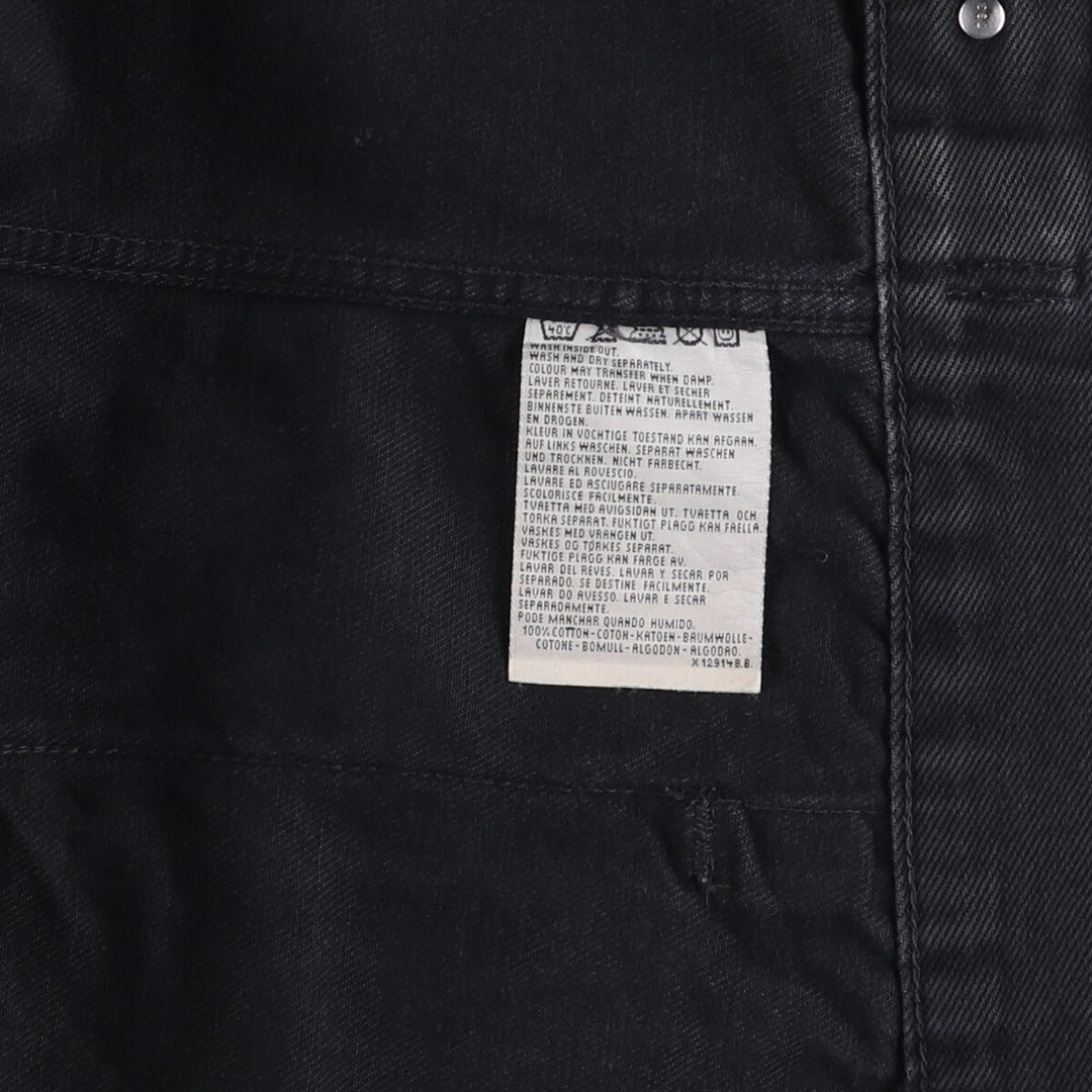 90'S Levi's 70503-0285 Euro Model Black Denim Jacket, Men's Size Medium, Vintage cotton black type Vintage Second Hand