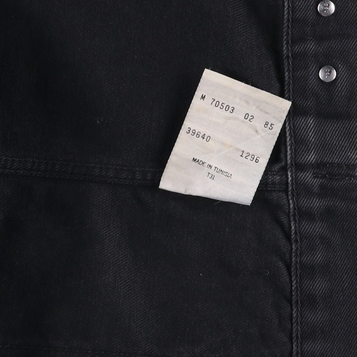 90'S Levi's 70503-0285 Euro Model Black Denim Jacket, Men's Size Medium, Vintage cotton black type Vintage Second Hand
