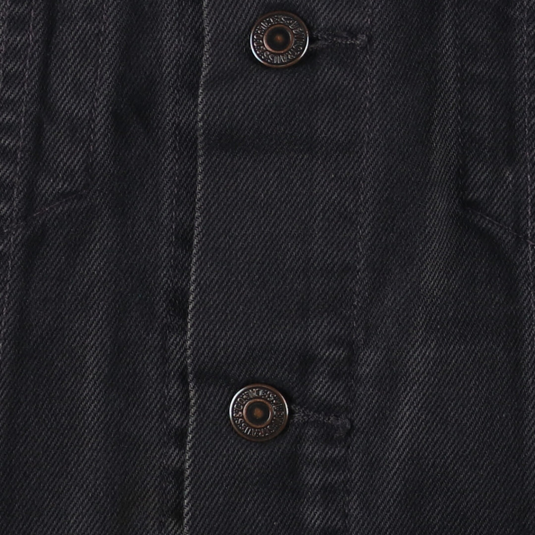 90'S Levi's 70503-0285 Euro Model Black Denim Jacket, Men's Size Medium, Vintage cotton black type Vintage Second Hand
