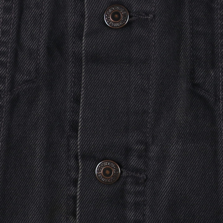90'S Levi's 70503-0285 Euro Model Black Denim Jacket, Men's Size Medium, Vintage cotton black type Vintage Second Hand