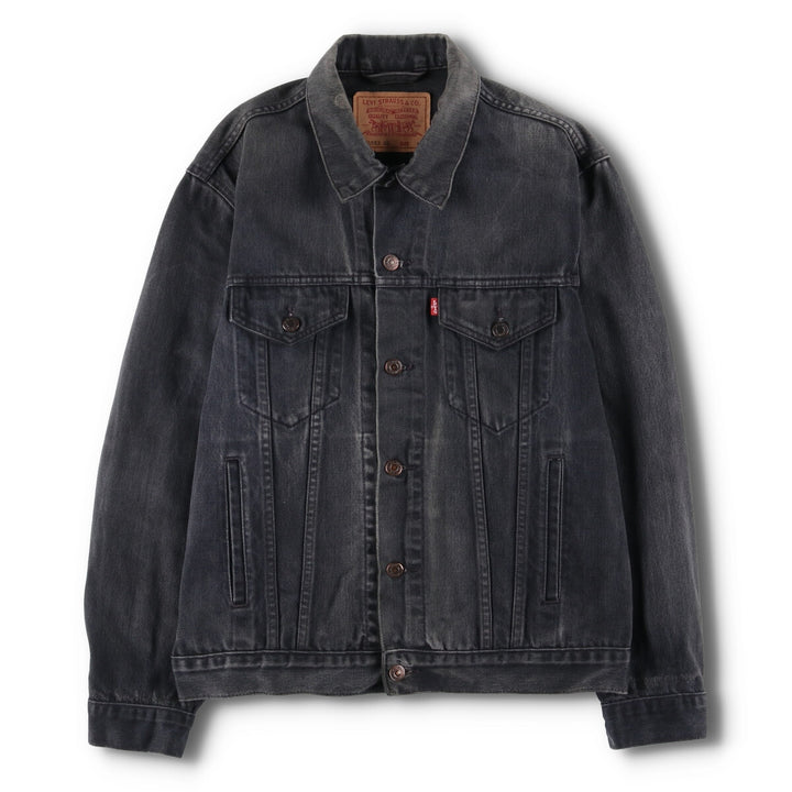 90'S Levi's 70503-0285 Euro Model Black Denim Jacket, Men's Size Medium, Vintage cotton black type Vintage Second Hand