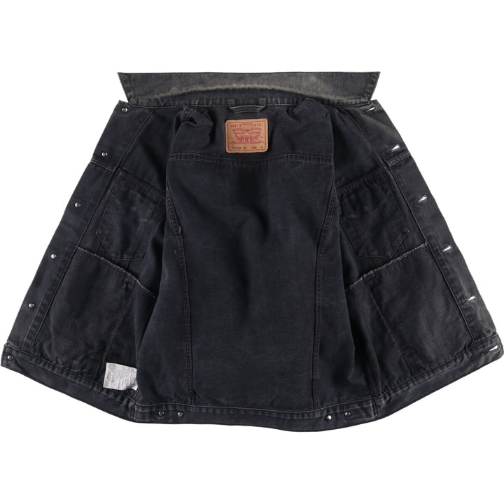 90'S Levi's 70503-0285 Euro Model Black Denim Jacket, Men's Size Medium, Vintage cotton black type Vintage Second Hand
