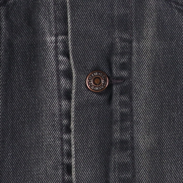 90'S Levi's 70503-0285 Euro Model Black Denim Jacket, Men's Size Medium, Vintage cotton black type Vintage Second Hand