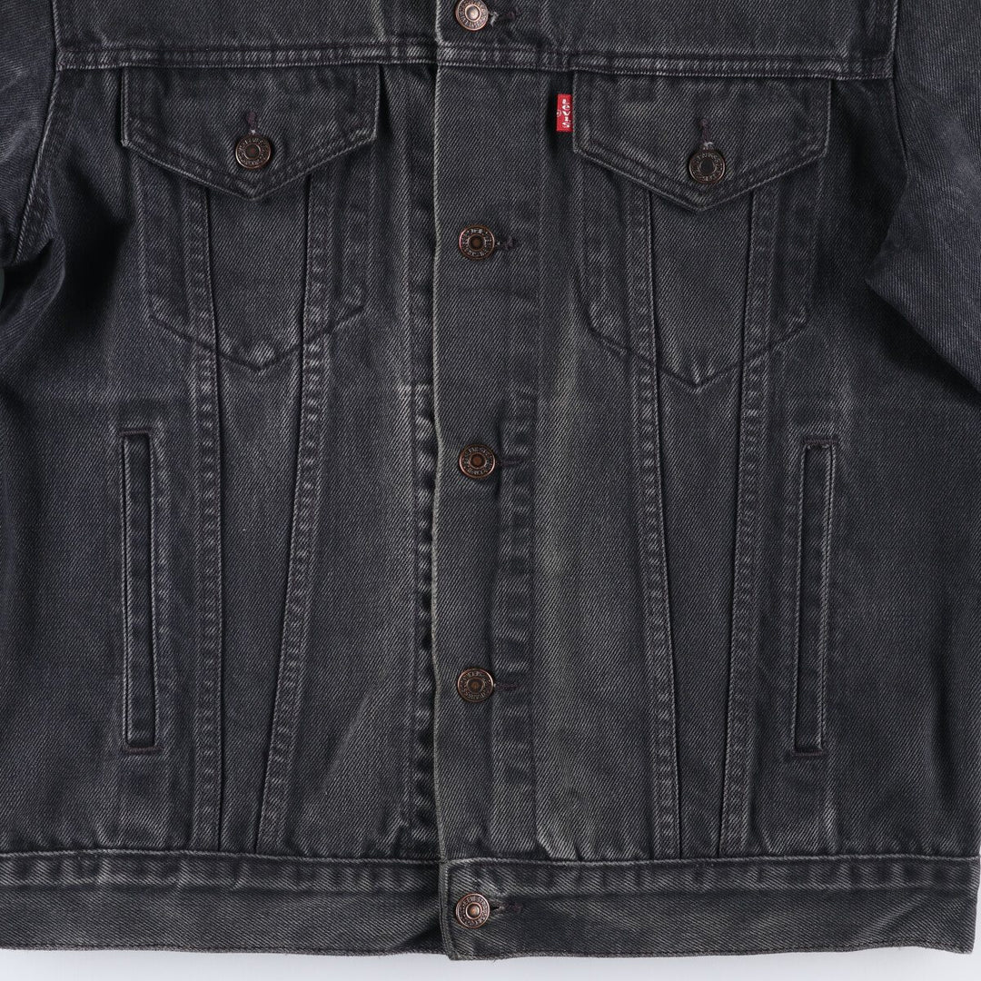 90'S Levi's 70503-0285 Euro Model Black Denim Jacket, Men's Size Medium, Vintage cotton black type Vintage Second Hand