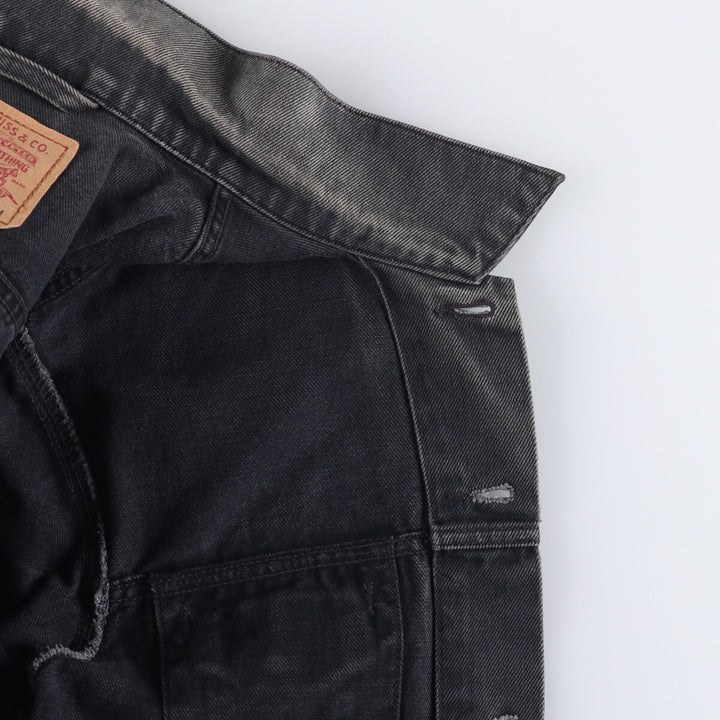 90'S Levi's 70503-0285 Euro Model Black Denim Jacket, Men's Size Medium, Vintage cotton black type Vintage Second Hand
