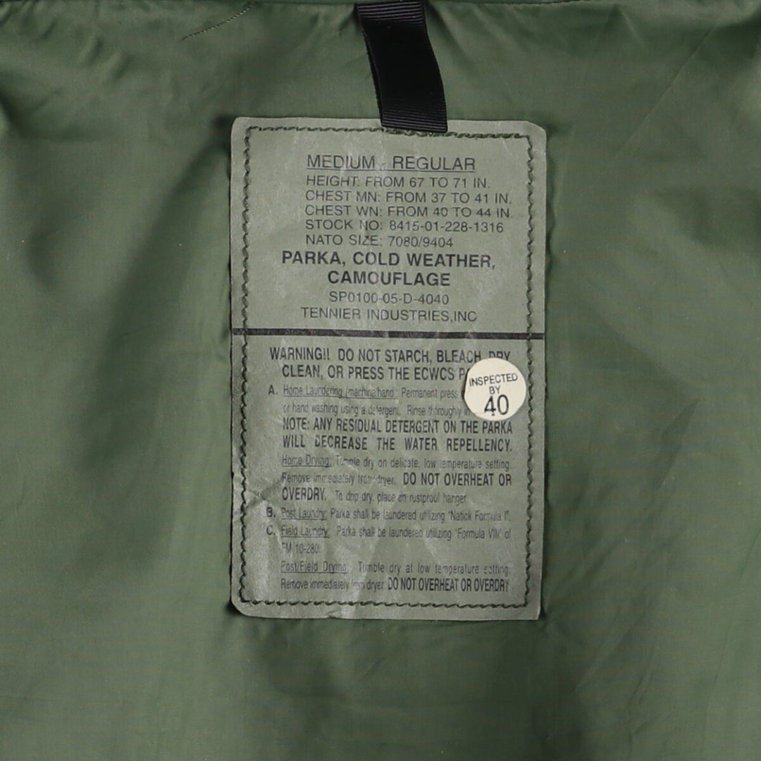 Authentic 2000'S US Military ECWCS 1st Gen. Late Model Woodland Camo Military Gore-Tex Parka, Medium-Regular, Men's Size M unclear Khaki type Vintage Second Hand