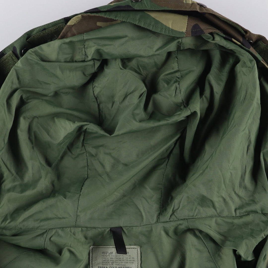 Authentic 2000'S US Military ECWCS 1st Gen. Late Model Woodland Camo Military Gore-Tex Parka, Medium-Regular, Men's Size M unclear Khaki type Vintage Second Hand