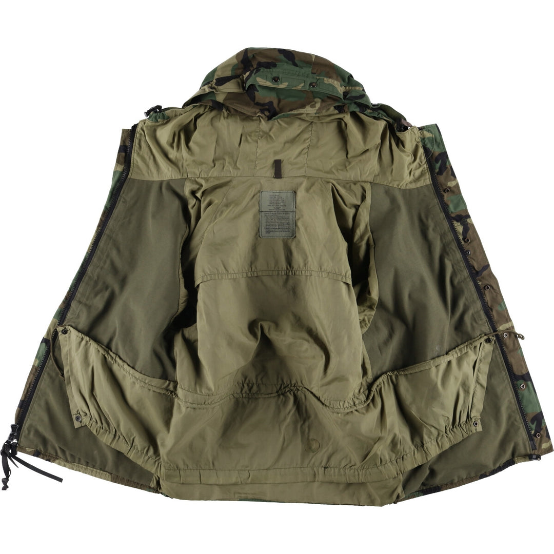 1990'S US Military ECWCS 1st Gen Late Model Woodland Camo Military Gore-Tex Parka, Medium-Regular, Men's Size M Nylon Khaki type Vintage Second Hand