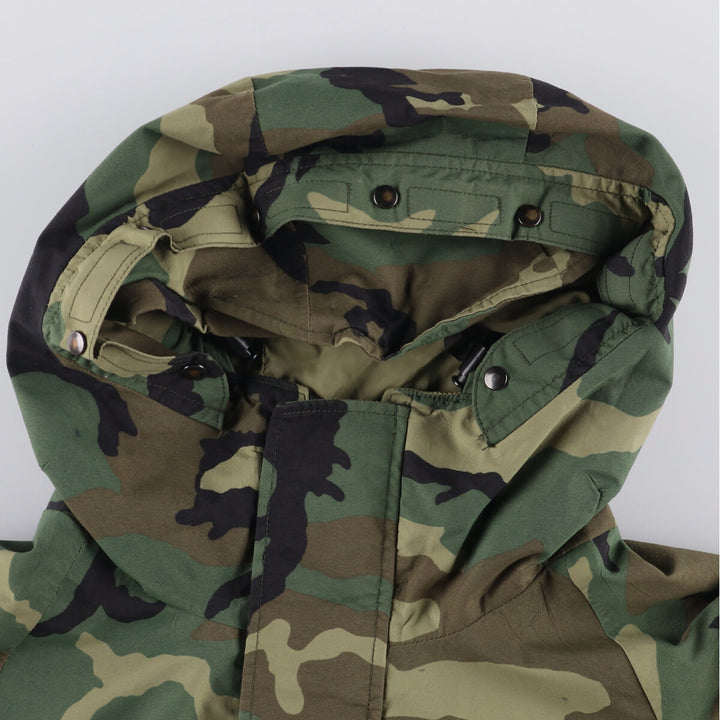 1990'S US Military ECWCS 1st Gen Late Model Woodland Camo Military Gore-Tex Parka, Medium-Regular, Men's Size M Nylon Khaki type Vintage Second Hand