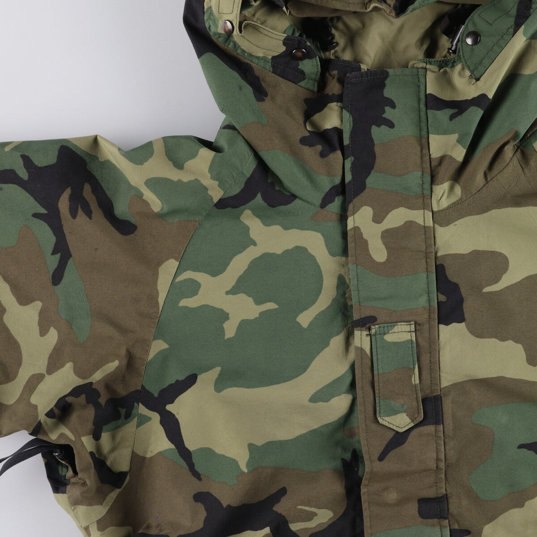 1990'S US Military ECWCS 1st Gen Late Model Woodland Camo Military Gore-Tex Parka, Medium-Regular, Men's Size M Nylon Khaki type Vintage Second Hand