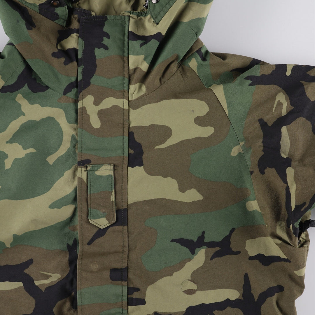 1990'S US Military ECWCS 1st Gen Late Model Woodland Camo Military Gore-Tex Parka, Medium-Regular, Men's Size M Nylon Khaki type Vintage Second Hand