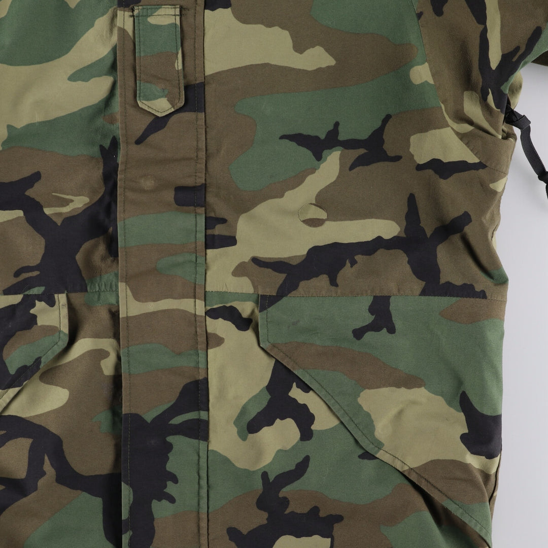 1990'S US Military ECWCS 1st Gen Late Model Woodland Camo Military Gore-Tex Parka, Medium-Regular, Men's Size M Nylon Khaki type Vintage Second Hand