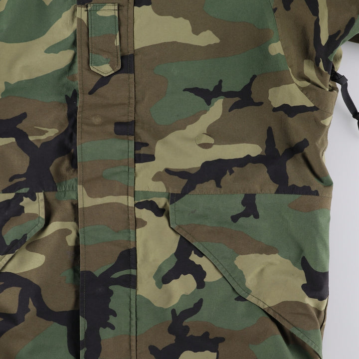 1990'S US Military ECWCS 1st Gen Late Model Woodland Camo Military Gore-Tex Parka, Medium-Regular, Men's Size M Nylon Khaki type Vintage Second Hand