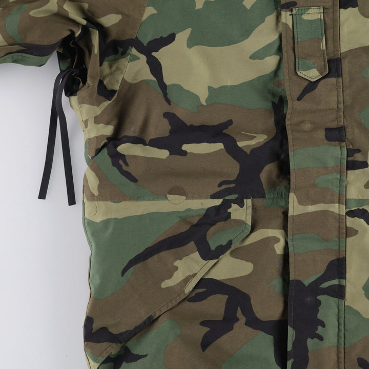 1990'S US Military ECWCS 1st Gen Late Model Woodland Camo Military Gore-Tex Parka, Medium-Regular, Men's Size M Nylon Khaki type Vintage Second Hand