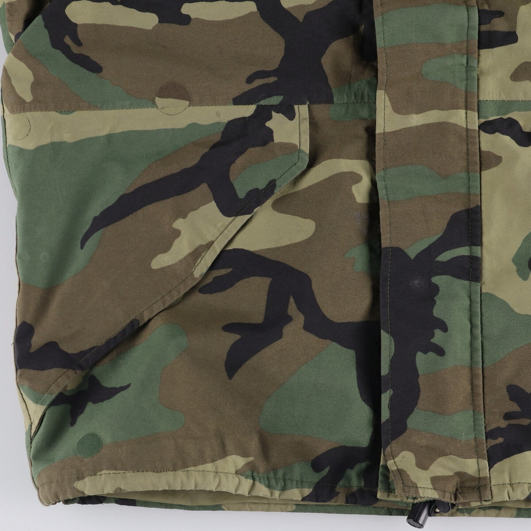 1990'S US Military ECWCS 1st Gen Late Model Woodland Camo Military Gore-Tex Parka, Medium-Regular, Men's Size M Nylon Khaki type Vintage Second Hand
