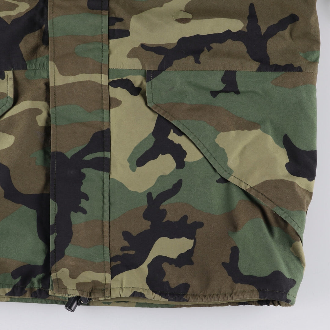 1990'S US Military ECWCS 1st Gen Late Model Woodland Camo Military Gore-Tex Parka, Medium-Regular, Men's Size M Nylon Khaki type Vintage Second Hand