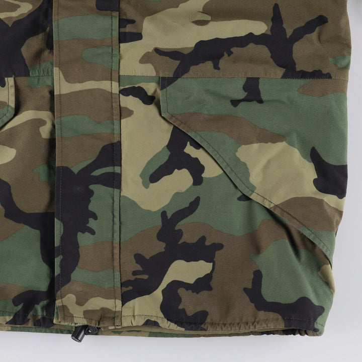 1990'S US Military ECWCS 1st Gen Late Model Woodland Camo Military Gore-Tex Parka, Medium-Regular, Men's Size M Nylon Khaki type Vintage Second Hand