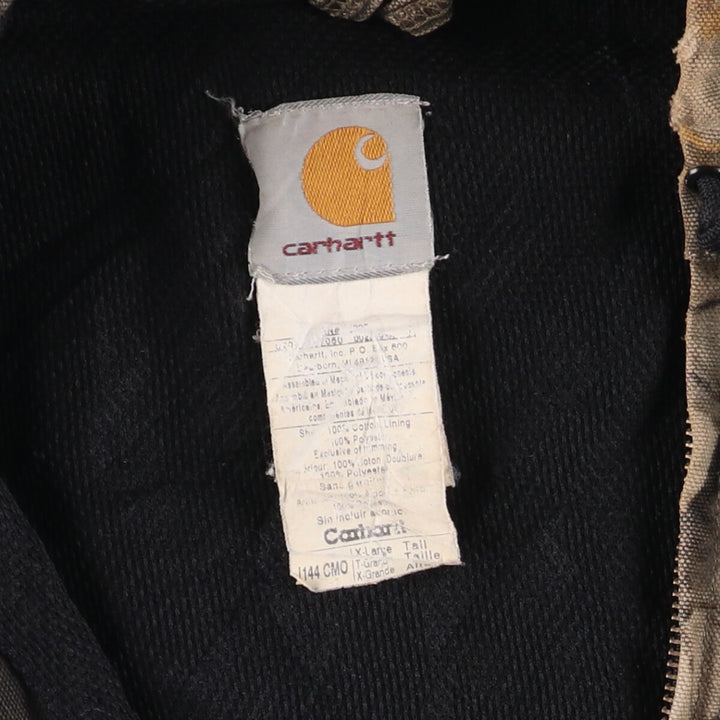 Carhartt Active Jacket, Camouflage Pattern Realtree Camo, Duck Full-Zip Hoodie, Men's Size XL cotton Khaki type Vintage Second Hand