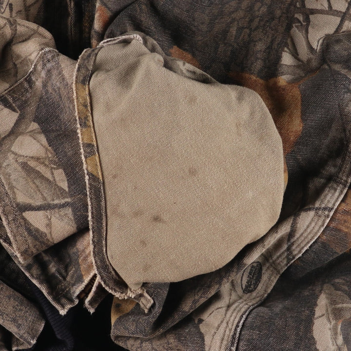 Carhartt Active Jacket, Camouflage Pattern Realtree Camo, Duck Full-Zip Hoodie, Men's Size XL cotton Khaki type Vintage Second Hand