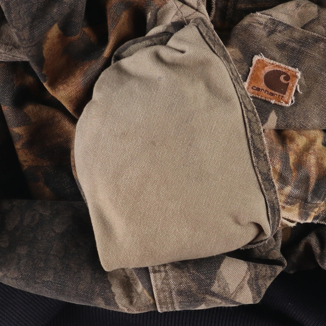 Carhartt Active Jacket, Camouflage Pattern Realtree Camo, Duck Full-Zip Hoodie, Men's Size XL cotton Khaki type Vintage Second Hand