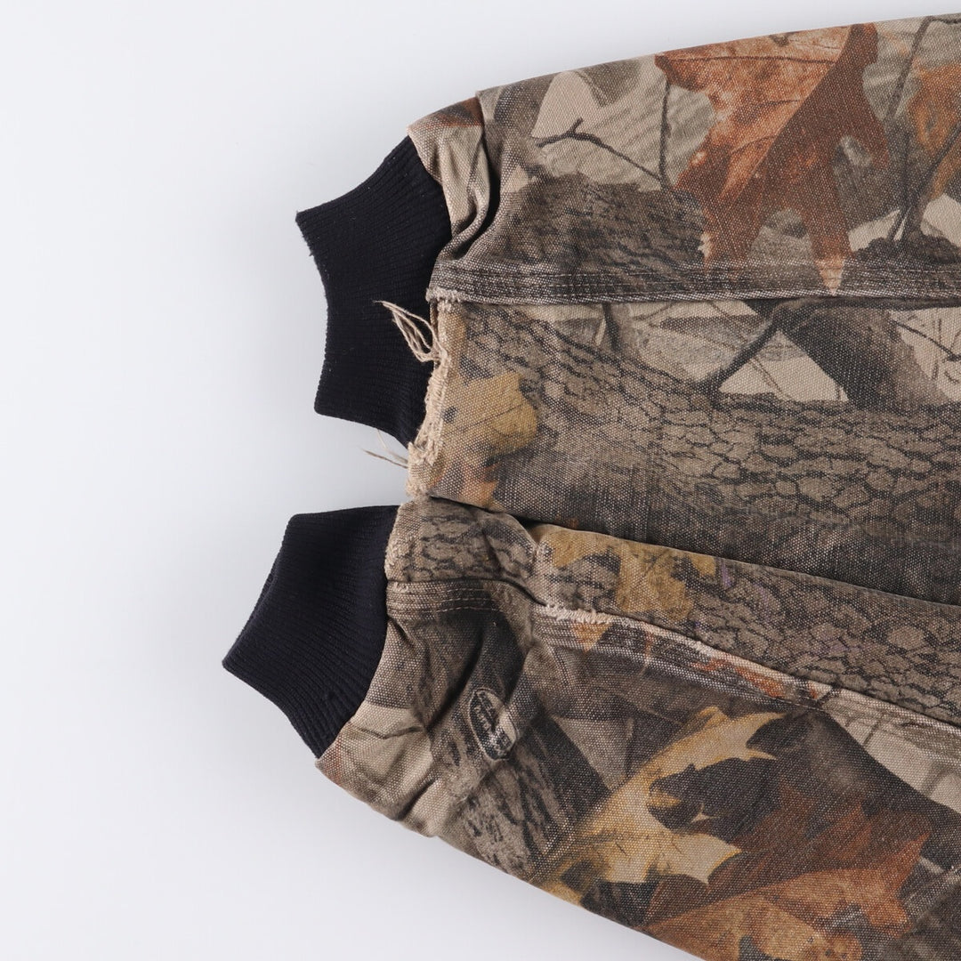 Carhartt Active Jacket, Camouflage Pattern Realtree Camo, Duck Full-Zip Hoodie, Men's Size XL cotton Khaki type Vintage Second Hand