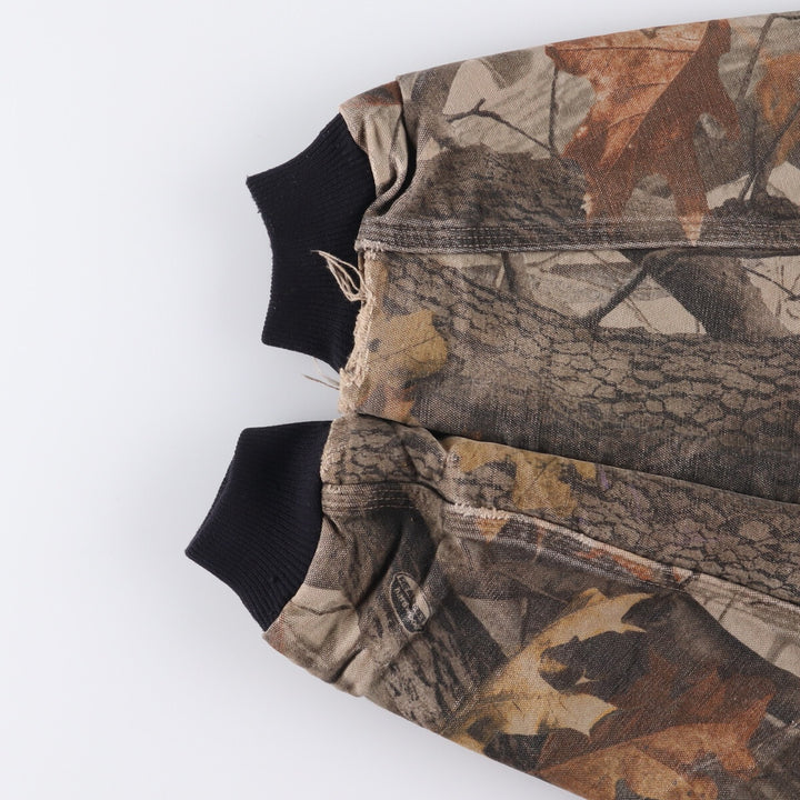 Carhartt Active Jacket, Camouflage Pattern Realtree Camo, Duck Full-Zip Hoodie, Men's Size XL cotton Khaki type Vintage Second Hand